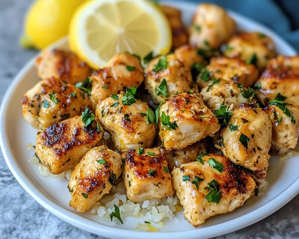 Quick Lemon Garlic Chicken Bites in 25 Minutes!