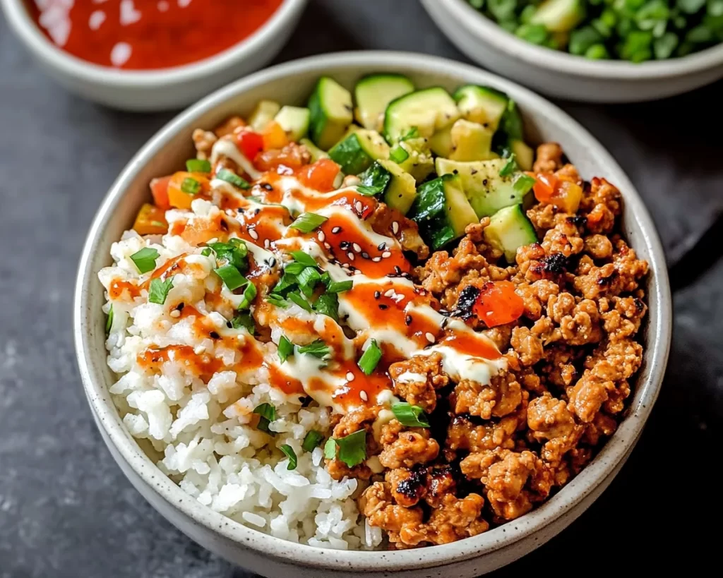 Homemade Protein Fireer Ground Chicken Bowls