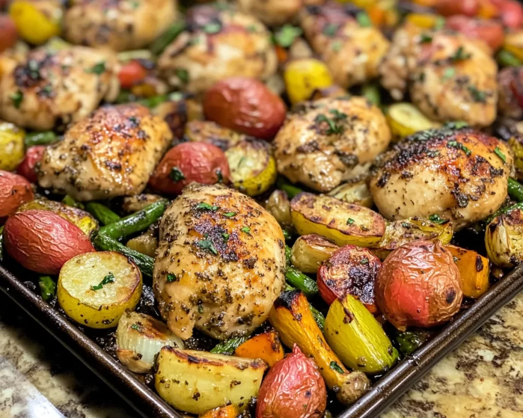 Spring Dinner Party: Sheet Pan Chicken + Veggies (Easy Hosting)