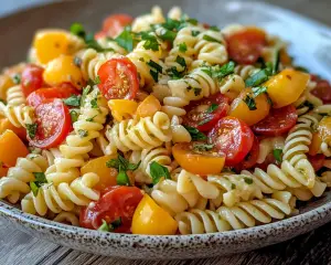 Pasta Salad with Tomatoes and Cheese