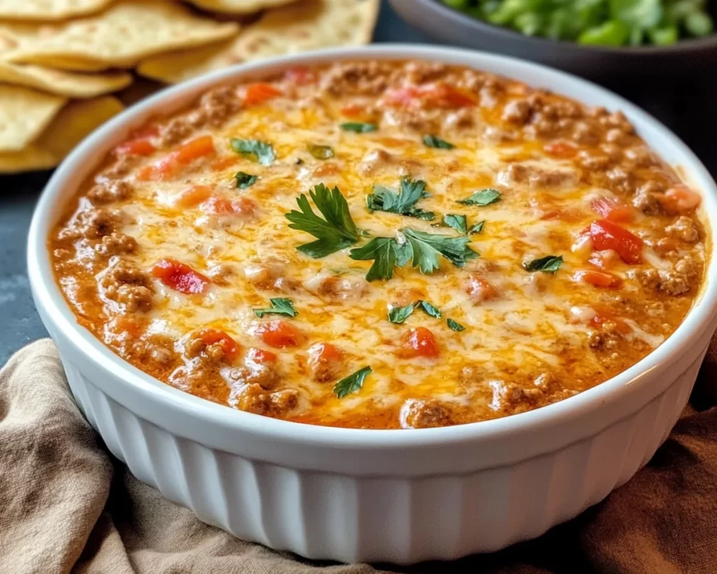 Easy Crockpot Rotel Dip With Ground Beef