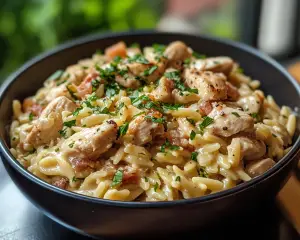 Creamy Garlic Chicken Orzo