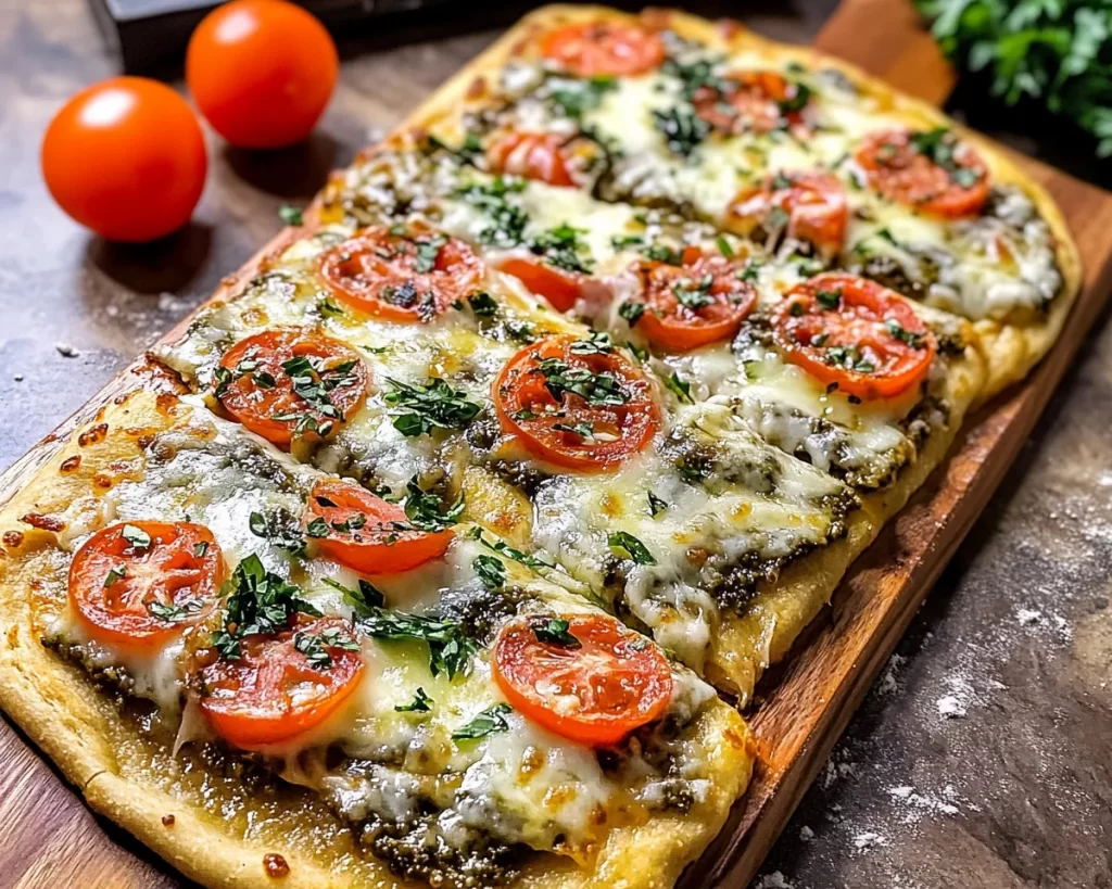 Cheesy Mediterranean Flatbread Pizza