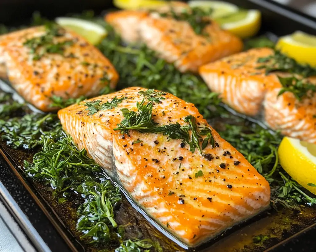 Roasted Salmon with Dijon and Herbs