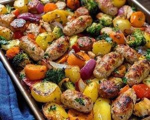 Quick & Easy Chicken Sausage Sheet Pan Dinner