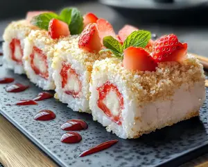 Delicious Strawberry Shortcake Sushi Rolls A Fun and Creative Dessert Recipe Idea