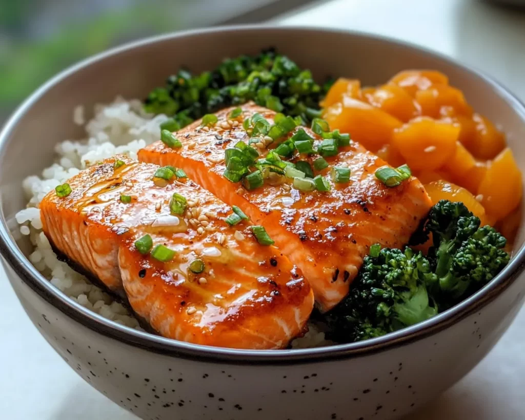 Spring Dinner: Honey Garlic Salmon Bowl (Quick + Healthy)