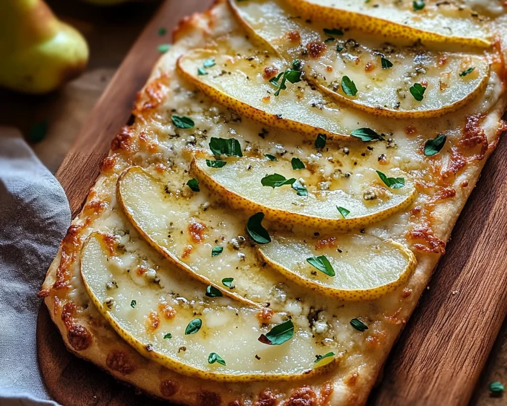 Easy Pear and Gorgonzola Flatbread Delight