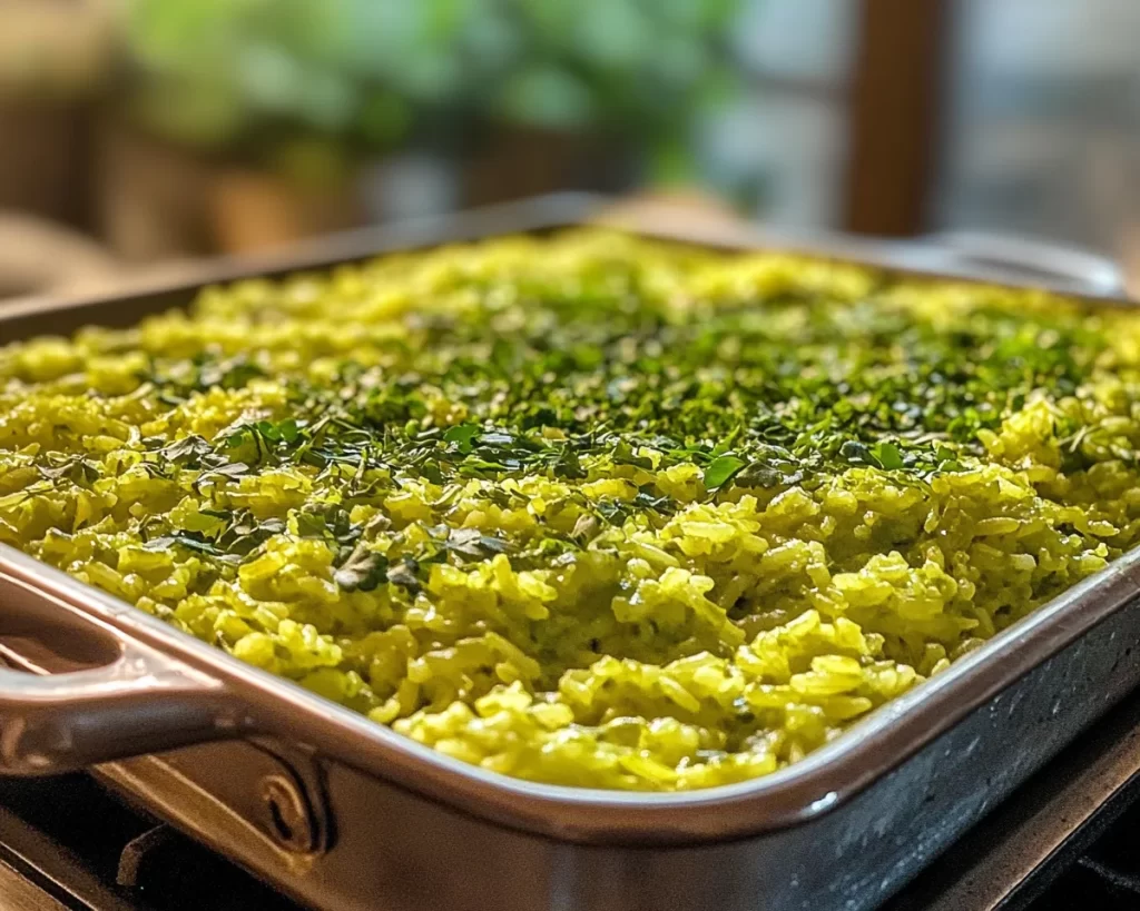 St Patrick’s Day Green Rice Casserole