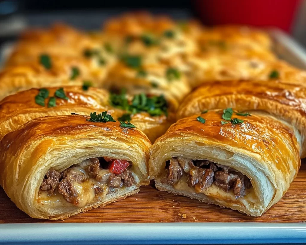 Easy Philly Cheese Steak Crescent Rolls
