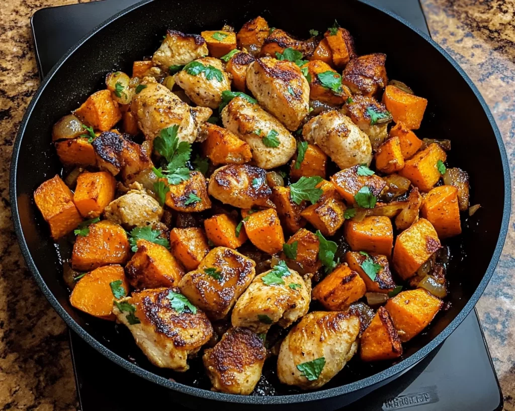 One-Pan Chicken and Sweet Potato Skillet Delight