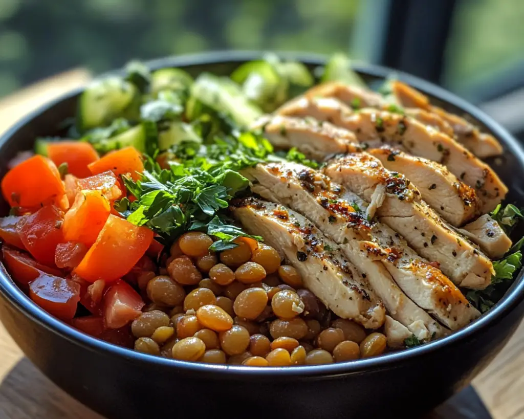 Healthy Chicken and Lentil Bowl