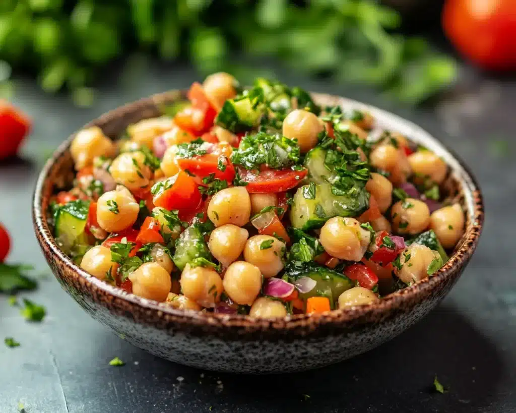 Healthy Easy Chickpea Salad (Fresh + Filling)
