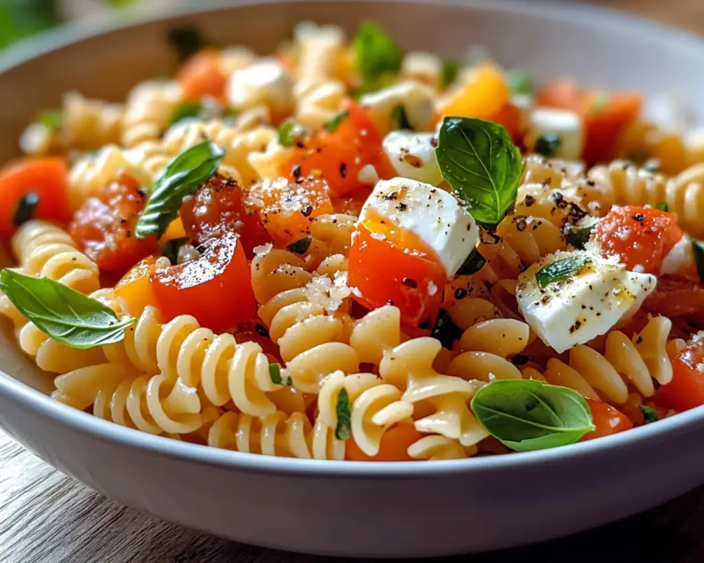 Pasta Salad with Basil and Mozzarella