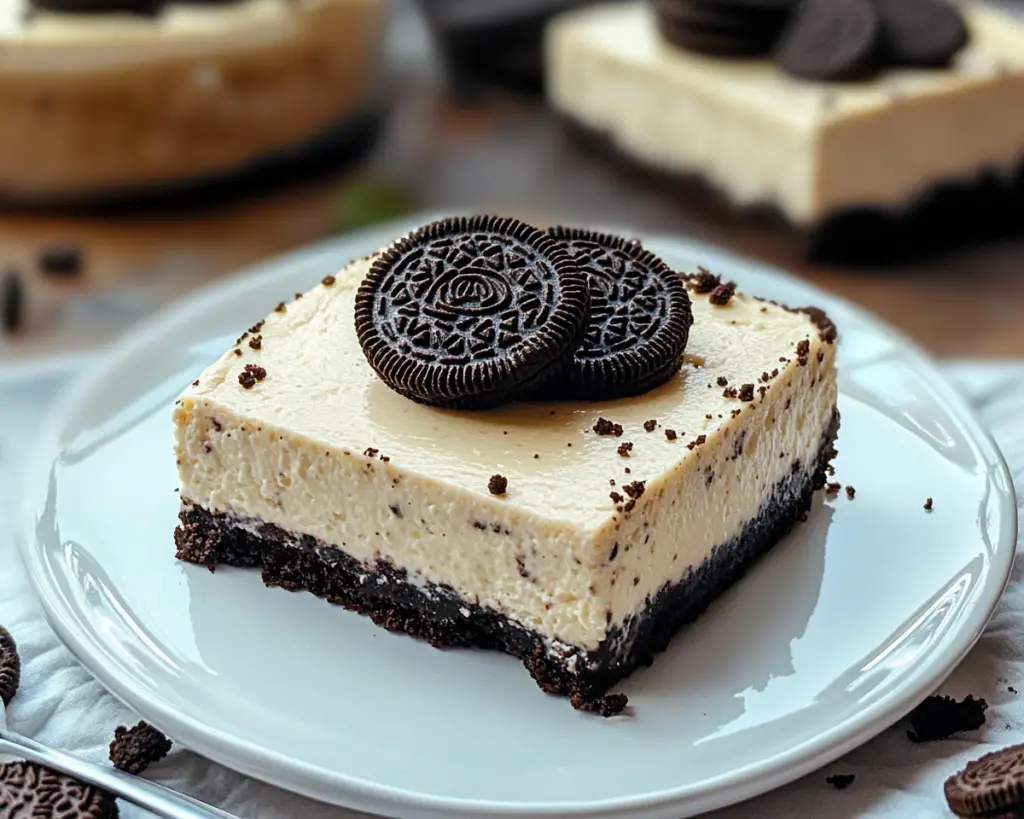 Irresistible No-Bake Oreo Cheesecake Slice