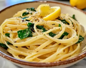 Spring Dinner Party Lemon Spinach Pasta