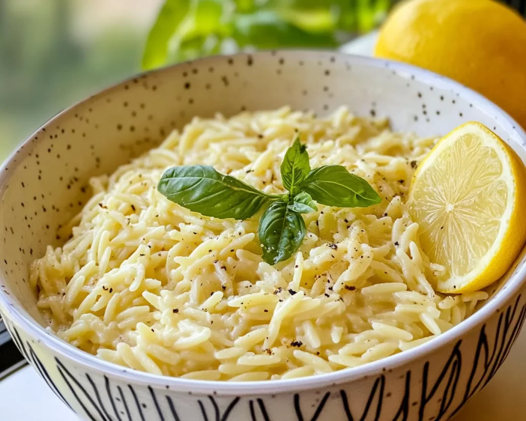 Spring Dinner Party Creamy Lemon Orzo