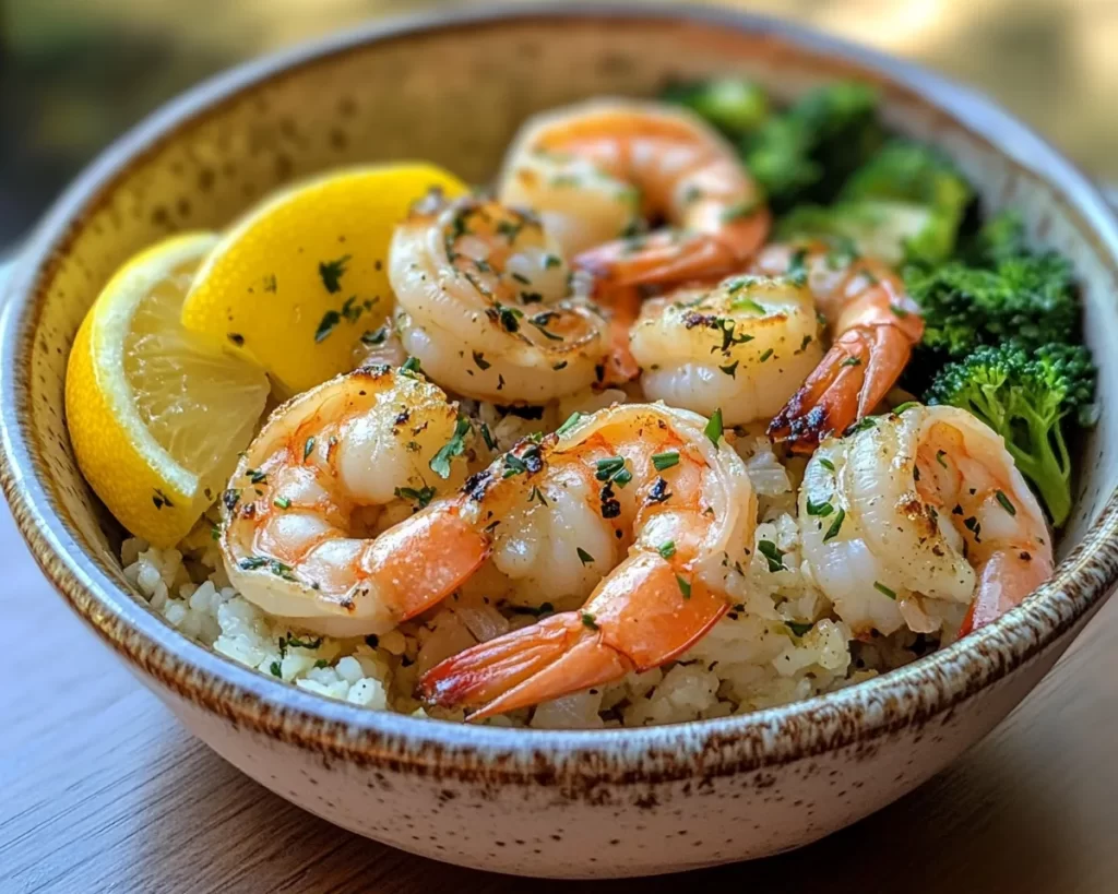 Summer Dinner: Lemon Garlic Shrimp Bowl