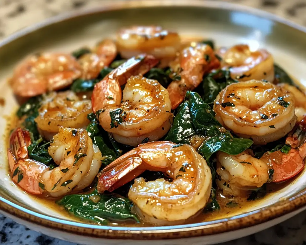 Garlic Butter Shrimp with Spinach
