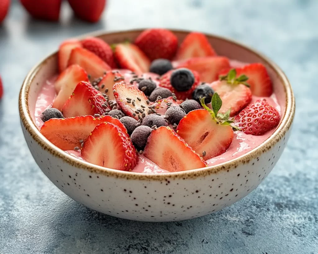Strawberry Recipes Easy: Strawberry Smoothie Bowl (Fast)