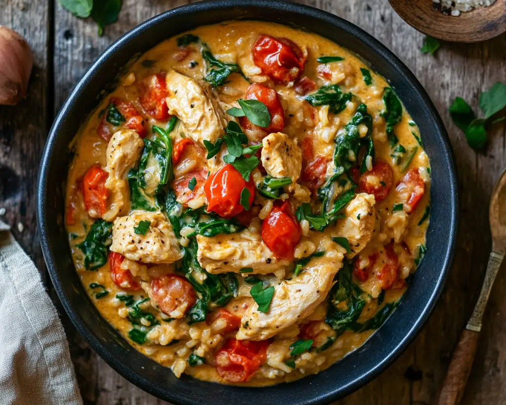 Creamy Chicken and Spinach Rice