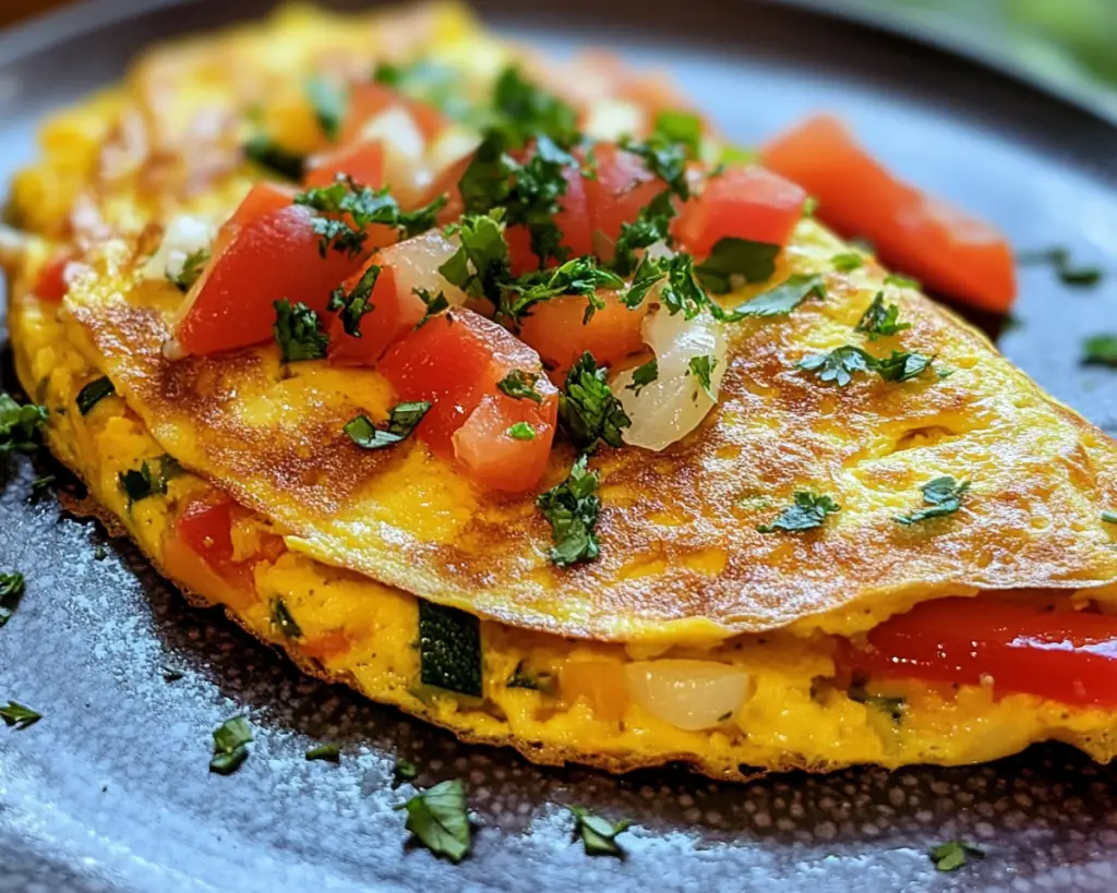 Simple Vegetable Omelet for Dinner