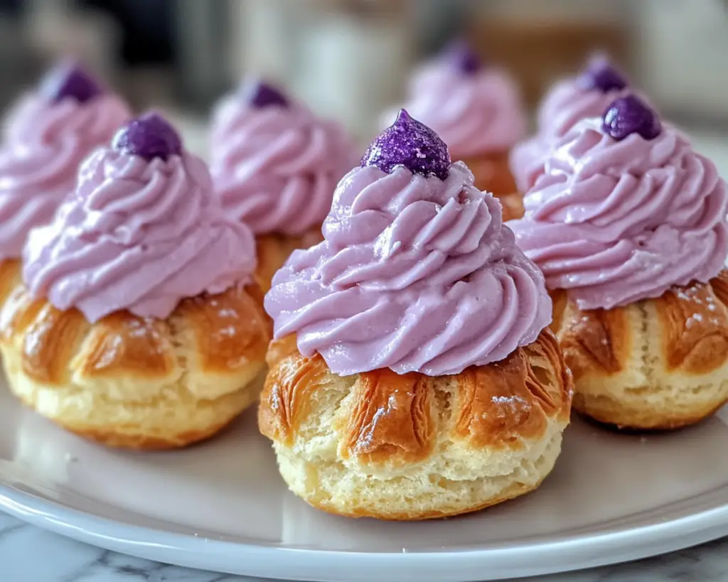 Ube Japanese Cream Puffs (Light, Creamy & Fluffy)
