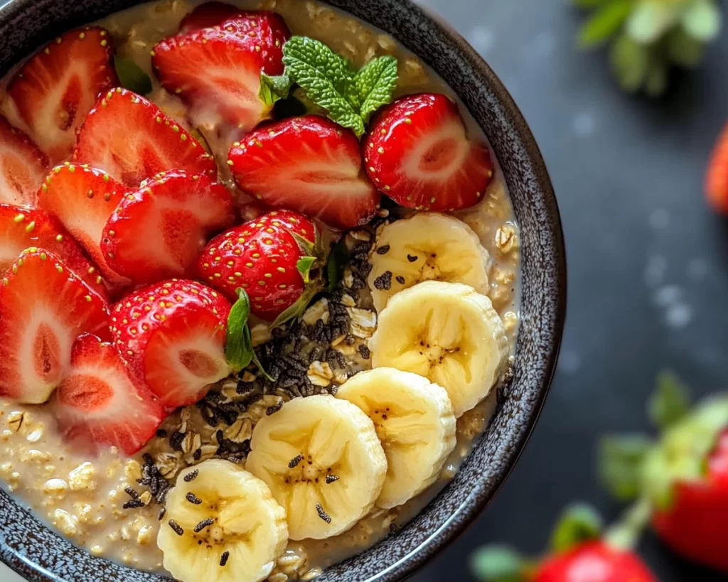 Strawberry Recipes Easy: Strawberry Banana Overnight Oats