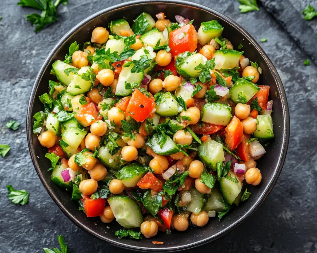 Mediterranean Chickpea Cucumber Salad