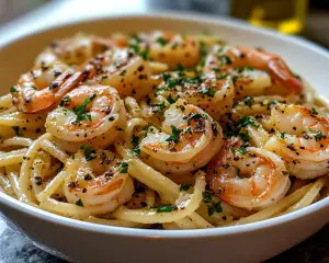 Garlic Shrimp Pasta with Olive Oil