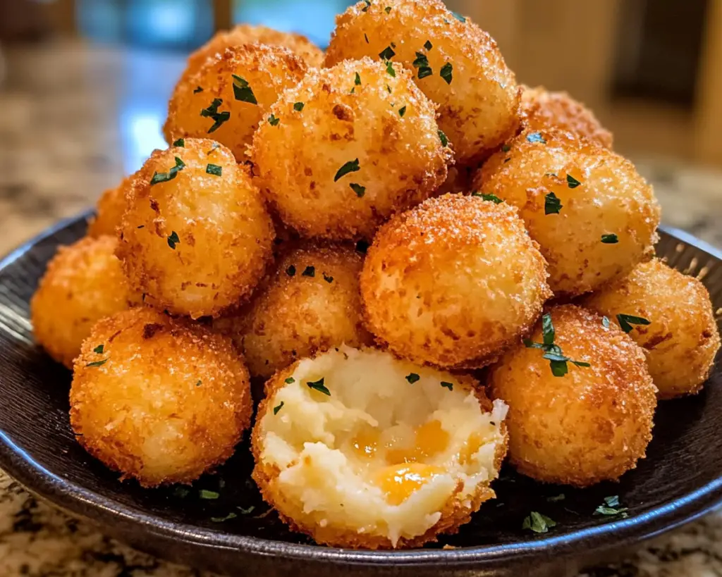 Crispy Mashed Potato Cheese Puffs (Baked or Fried)