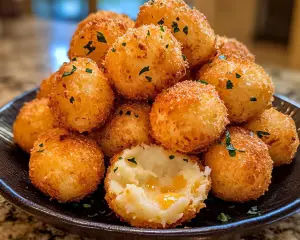 Crispy Mashed Potato Cheese Puffs (Baked or Fried)