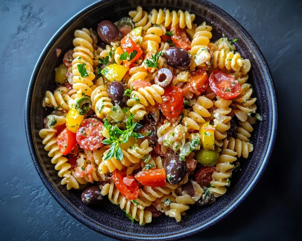 Greek Pasta Salad with Olives