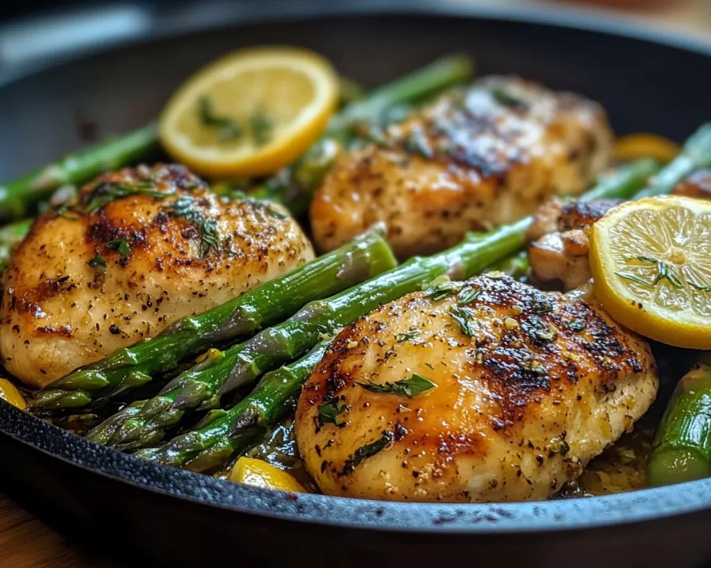 Spring Dinners: Lemon Garlic Chicken + Asparagus (One Pan)