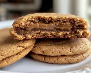 Vegan Biscoff Cookie Butter Stuffed Cookies (Soft & Gooey!)