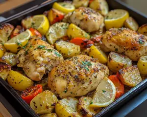 Lemon Garlic Chicken with Roasted Vegetables