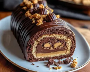 Decadent Peanut Butter Cup Chocolate Roll