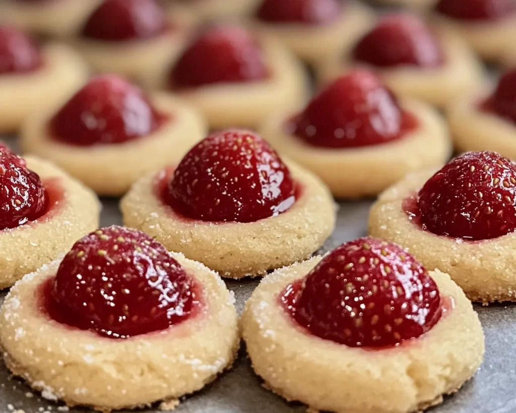 Spring Cookies: Strawberry Thumbprint Cookies