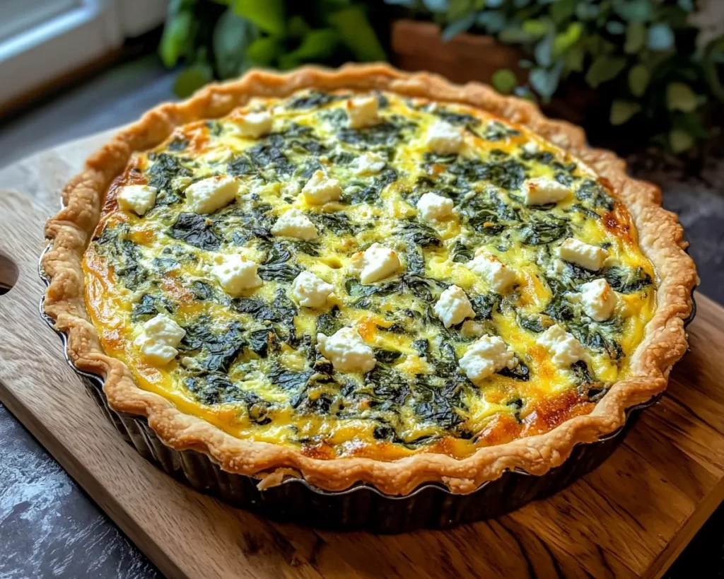 Spring Dinner Party Spinach and Feta Quiche
