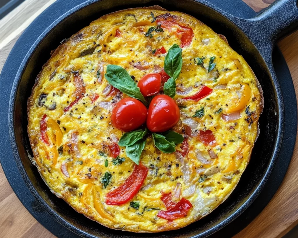 Frittata Recipe with Bell Peppers + Onions (Healthy)