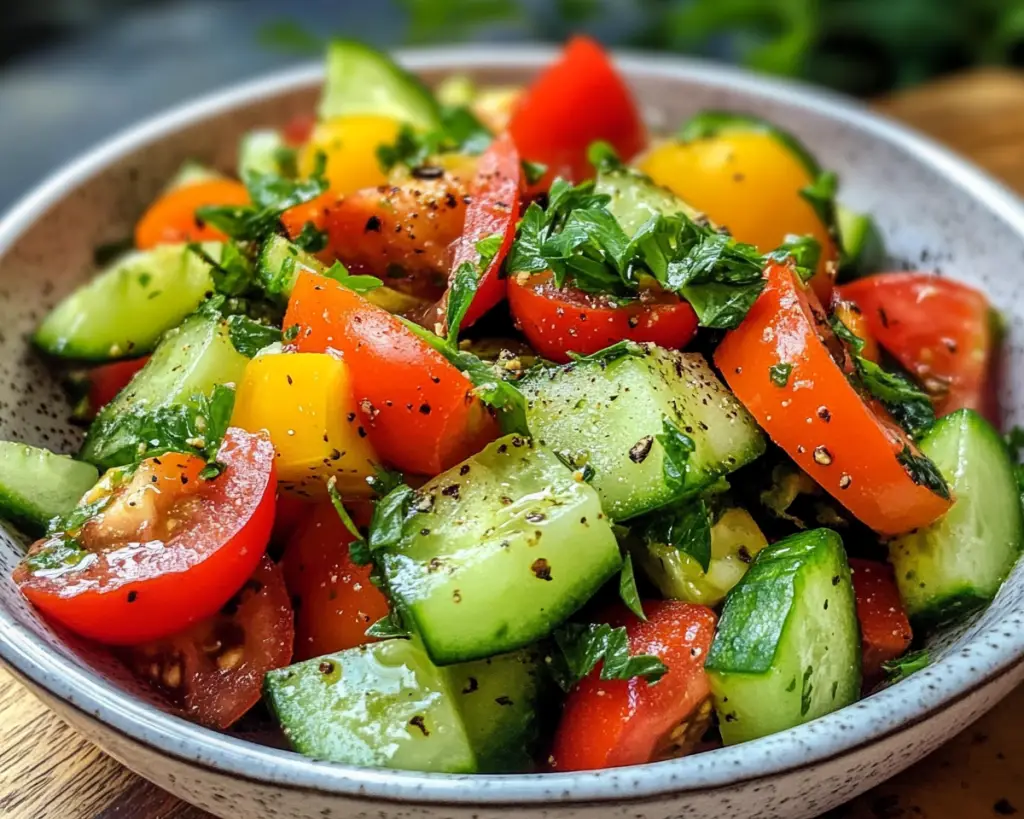Mediterranean Tomato Cucumber Salad