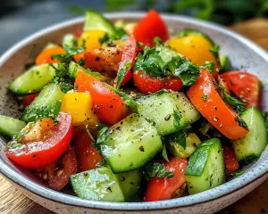 Mediterranean Tomato Cucumber Salad