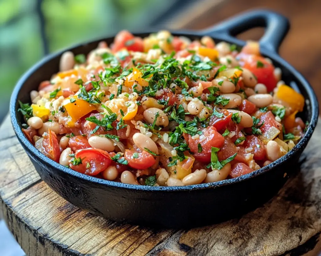 Mediterranean White Bean Tomato Skillet