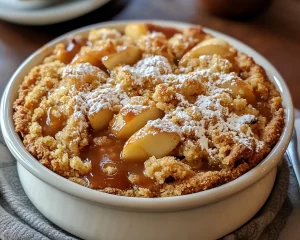 Cozy Warm Caramel Apple Cobbler Recipe