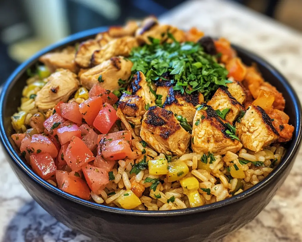 Mediterranean Chicken Rice Bowl