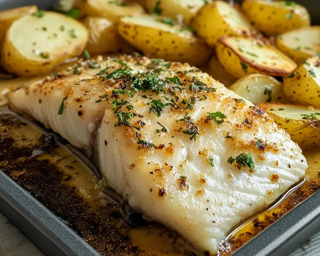 Garlic Lemon Fish with Potatoes