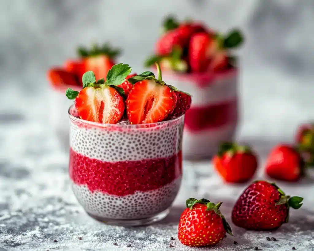 Strawberry Recipes Easy: Strawberry Chia Pudding (Healthy)