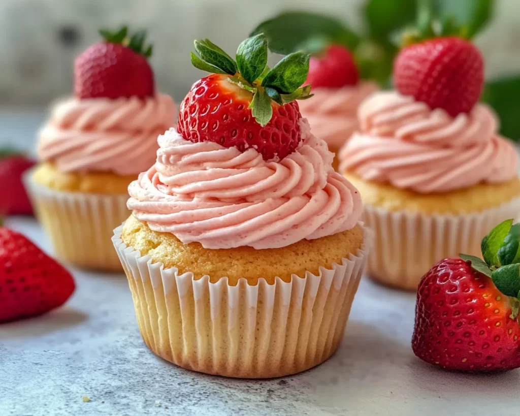 Mother’s Day Strawberry Cupcakes
