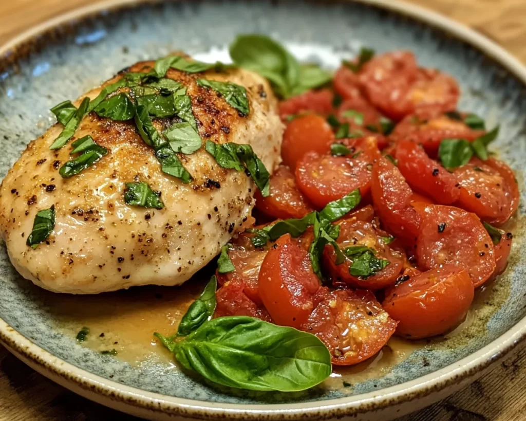 Spring Dinner Party Tomato Basil Chicken