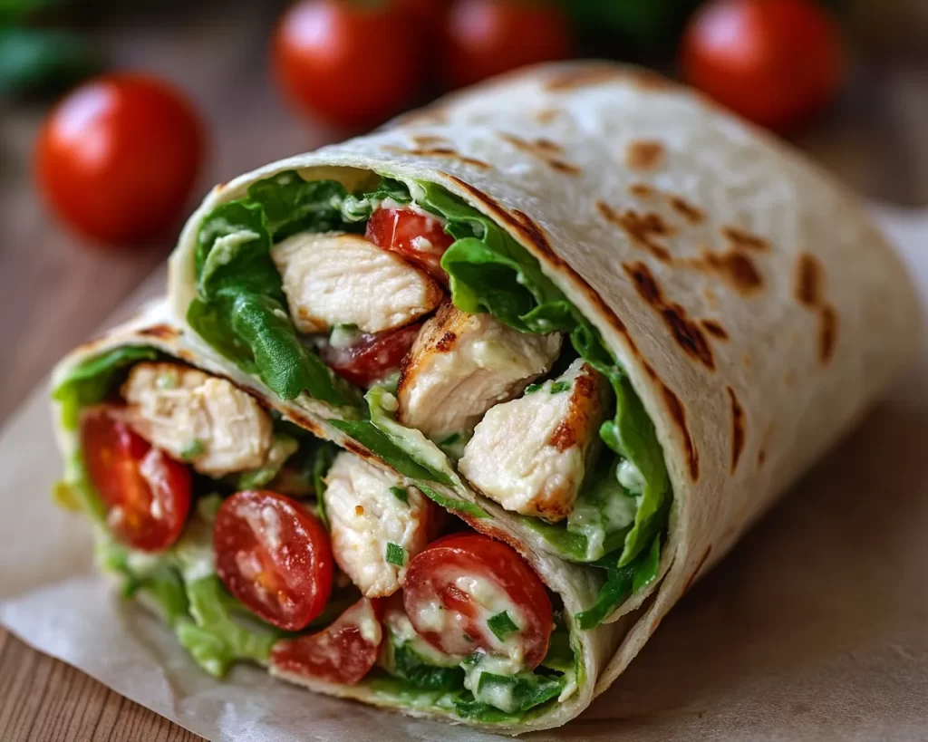 Spring Dinners: Light Chicken Caesar Wraps